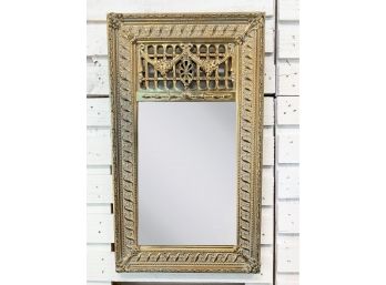 Vintage Gold Tone Ornate Rectangular Wall Mirror- Made By The Carolina Mirror Co.