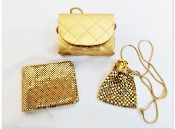 Goldtone Lipstick Bag, Coin Purse And Wallet