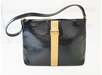 Kate Spade Patent Leather Shoulder Bag With Gold Hardware