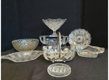Vintage Mixed Grouping Of Crystal & Glass Dining & Dinnerware