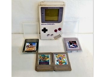 Nintendo Handheld Gameboy System-For Repair Only  And  Four Game Cartridges