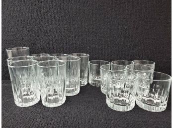 Set Of Sixteen Libbey Crisa Clear Drinking Glasses