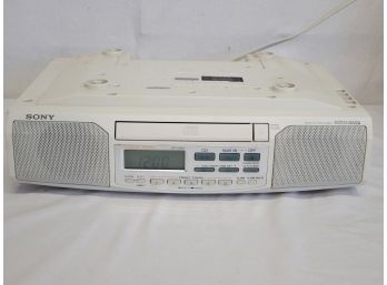 SONY ICF-CD513 Under Cabinet White Clock Radio AM/FM/CD Player