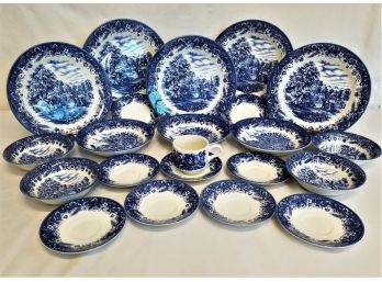 Selection Of Currier & Ives Harvest China Manufactured For Heritage Mint LTD Churchill England