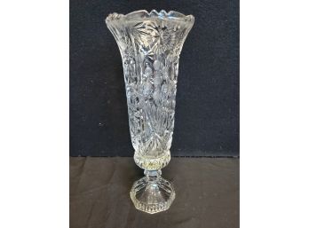Beautiful Vintage Thick Lead Crystal Footed Flower Vase - Made In Germany