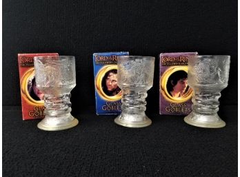 Set Of Three Lord Of The Rings The Fellowship Of The Ring'  Glass Goblets