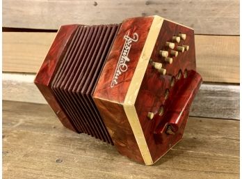 Burgundy Red Marble Frontalini Accordion Concertina