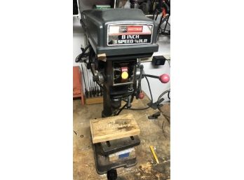 Craftsman 3 Speed 8' Drill Press And Assorted Bits