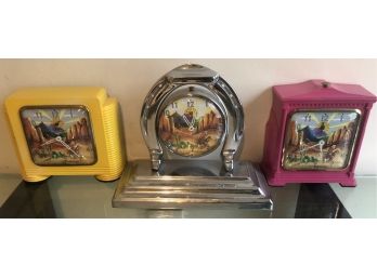 Three Roy Rogers Clocks