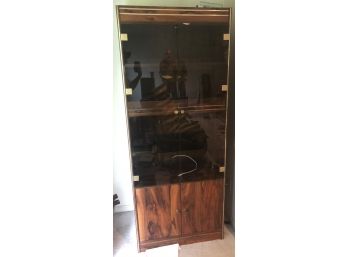 Two Door Rosewood And Glass Entertainment Cabinet