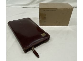 Genuine Calfskin Wallet/checkbook Billfold And Yootech 3-in-1 Charger