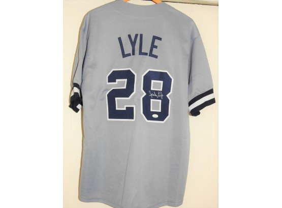 Signed NY Yankees Pitching Superstar Sparky Lyle Baseball Jersey With COA