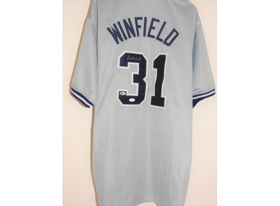 Signed NY Yankees HOFer Dave Winfield Baseball Jersey With COA