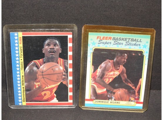 HTF 1987 1988 Fleer HOFer Dominque Wilkins Sticker Basketball Cards