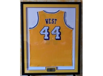 Signed LA Lakers HOFer Jerry West Full Size Jersey With COA Framed Matted He Is The Guy On The NBA Logo