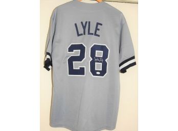 Signed NY Yankees Pitching Superstar Sparky Lyle Baseball Jersey With COA