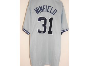 Signed NY Yankees HOFer Dave Winfield Baseball Jersey With COA