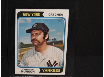 1974 Topps NY Yankees Star Thurman Munson Baseball Card