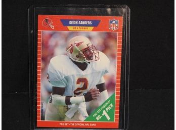 1989 Pro Set NFL Super Star Deion Sanders Rookie Football Card
