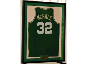 Signed Boston Celtics HOFer Kevin McHale Full Size Jersey With COA Framed And Matted 42 X 34