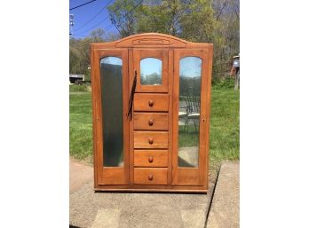 Adorable Antique Wooden Wardrobe Cabinet