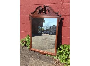 Traditional Style Mahogany Mirror With Broken Pediment Top 27 X 41 (HAMDEN PICKUP)