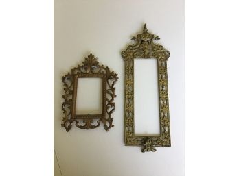 Ornate Brass Frames - Set Of 2 - Pretty Enough To Stand Alone