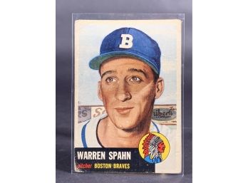 Vintage Card 1953 Topps Warren Spahn