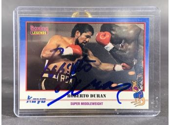 Roberto Duran Super Middleweight Autograph Vintage Card