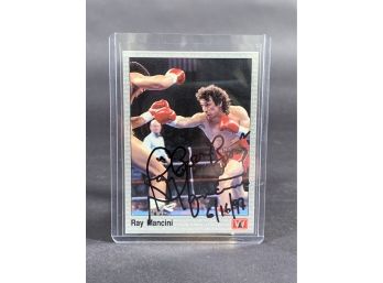 Ray Boom Boom Mancini Boxing Hall Of Fame Vintage Card Autographed
