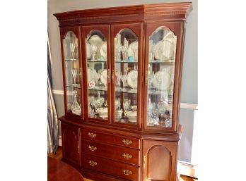 Bernhardt Beveled Glass China Hutch And Silver Keeper Buffet Chest