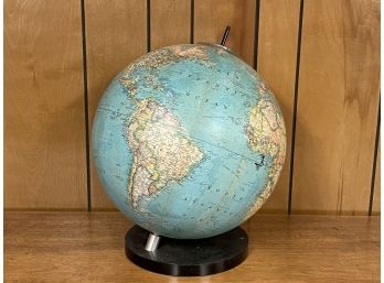 NATIONAL GEOGRAPHIC PHYSICAL GLOBE 1974 WITH LUCITE STAND 32' TALL X 16' IN DIAMETER