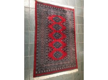 Beautiful Vintage Oriental Rug - Hand Knotted Carpet - Signed By Maker - Nice Strong Colors - GREAT RUG