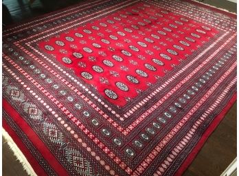 Incredible Large Vintage Wool Bokara Rug - With 1987 Apprisial For $3400 - 9 X 12  - Signed / Marked