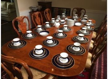 Incredible Service For 20 NORITAKE Valhalla China - Cobalt Blue - 5 Pieces In Each Setting & Serving Pieces