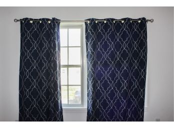 Gorgeous Blue Curtain W/ Rod