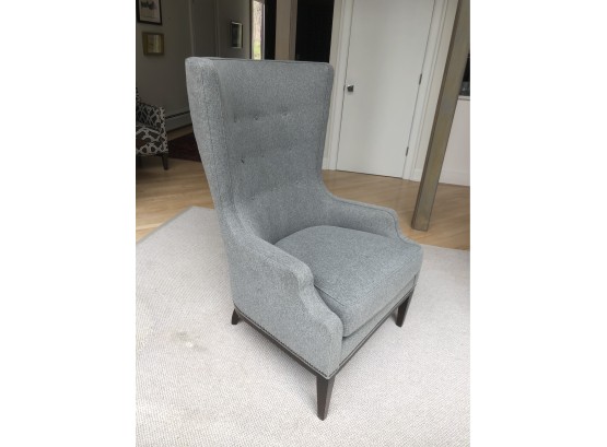 Modern Designer Wingback Chair With Hobnail Detail
