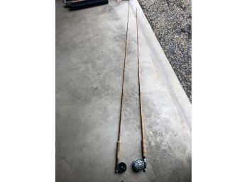 Antique Bamboo Fly Fishing Rods And Pflueger Reels