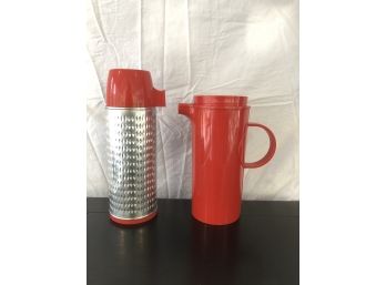 DANSK Vintage Water Carafe And Sears Thermos