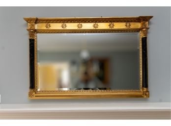 Gorgeous Neoclassical Style Beveled Mirror W Stars And Ebonized Columns