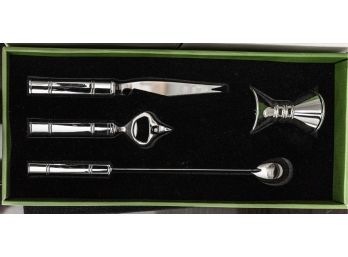 Kate Spade New York For Lenox  ' Pompano Point' Silver Plate Bar Tools - Set Of 4 In Box