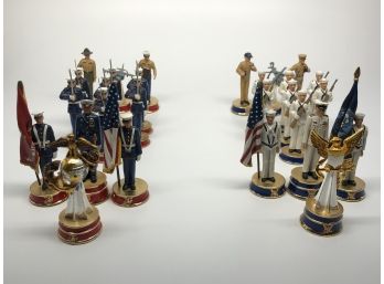 Lot Of 28 US Navy And Marine Chess Figures