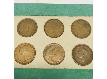Lot Of 10 Antique Canadian 1 Cent Coins (1941-1958)