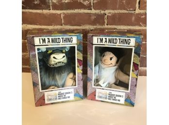 1985 Where The Wild Things Are - 12 Inch Stuffed Plush Dolls (Max And Bernard)