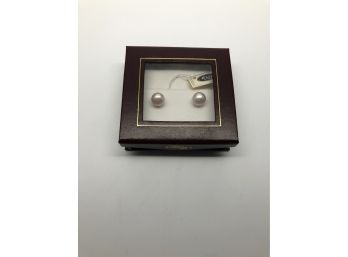Harrod's Vintage Freshwater Rose Pearl, Sterling Silver Half Pearl Earrings
