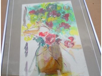 Watercolor Floral Signed By Artist