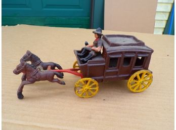 Iron Toy Stagecoach And Driver