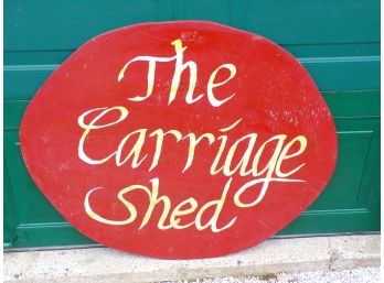 Double Sided Wooden Carriage Sign Large Vintage