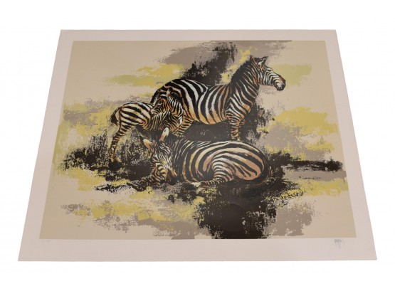 Mark King Signed And Numbered Serigraph Zebras Art (1 Of 2)
