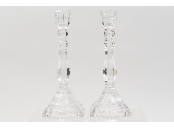 Pair Of Tiffany & Co. Hampton Crystal Candlestick Holders